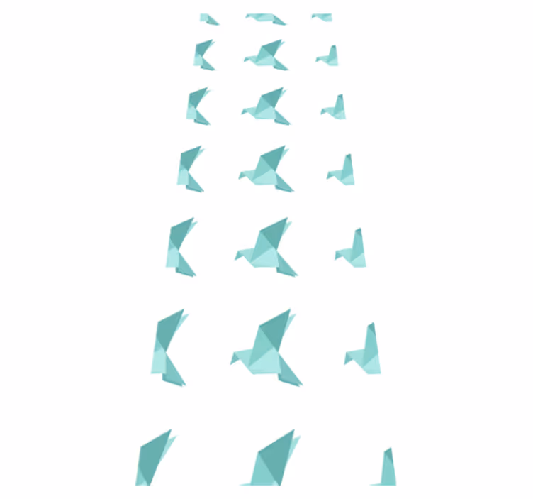 Scandinavian vinyl rug paper birds design - TenStickers