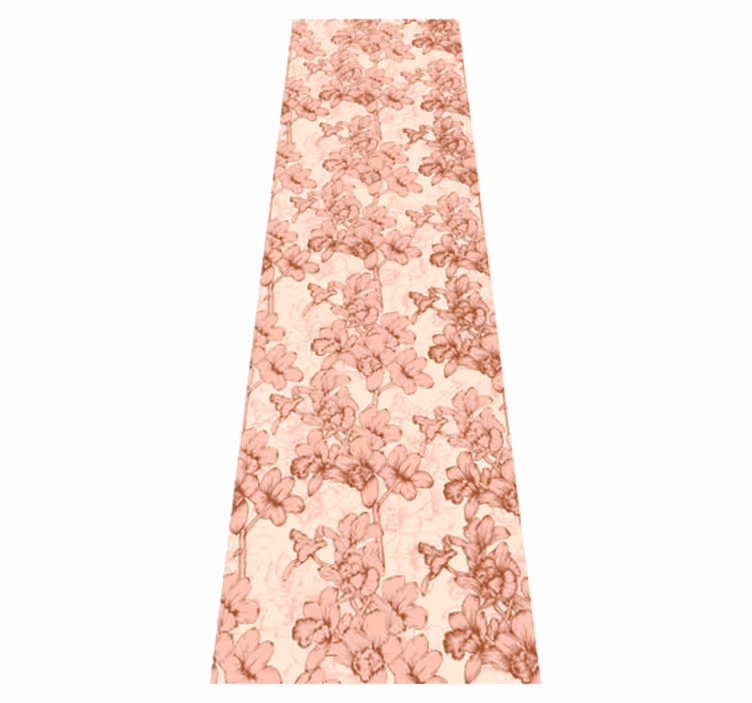 Scandinavian vinyl rug vintage 3d flowers design - TenStickers