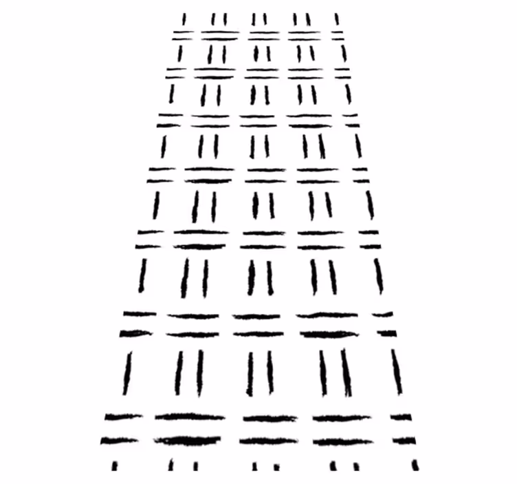 Scandinavian vinyl rug with irregular black lines pattern - TenStickers