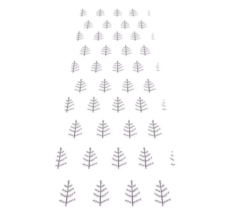 Scandinavian vinyl rug with gray minimalist tree designs - TenStickers