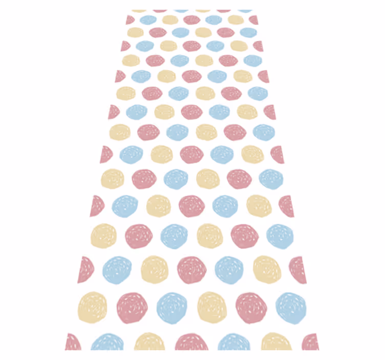 Scandinavian vinyl rug with pastel polka dots - TenStickers