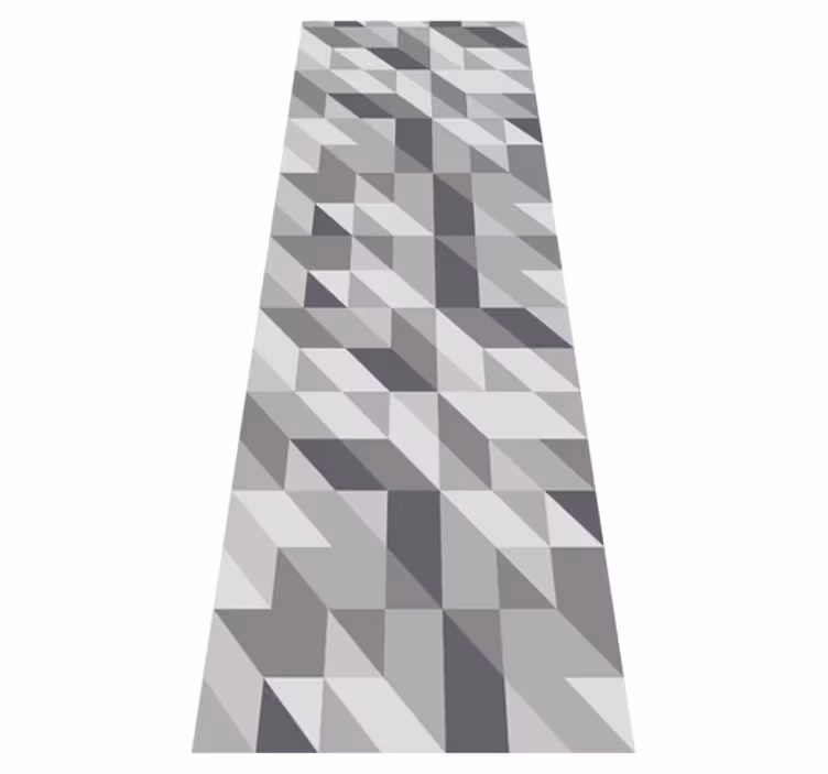 Scandinavian vinyl rug light gray geometric squares - TenStickers