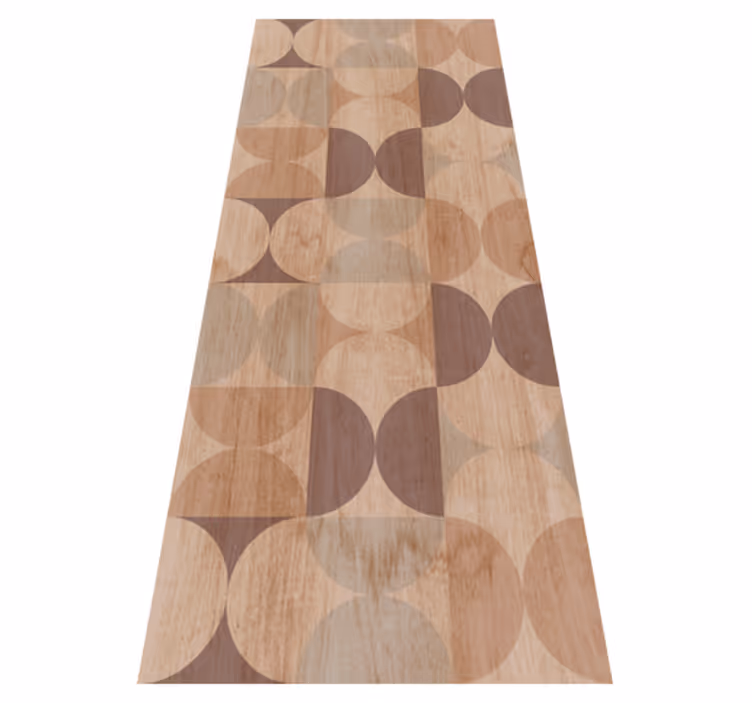 Scandinavian vinyl rug in brown geometric wood pattern - TenStickers