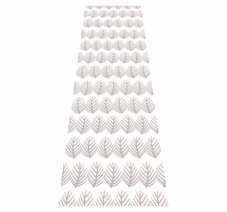 Scandinavian vinyl rug with grey leaf pattern - TenStickers