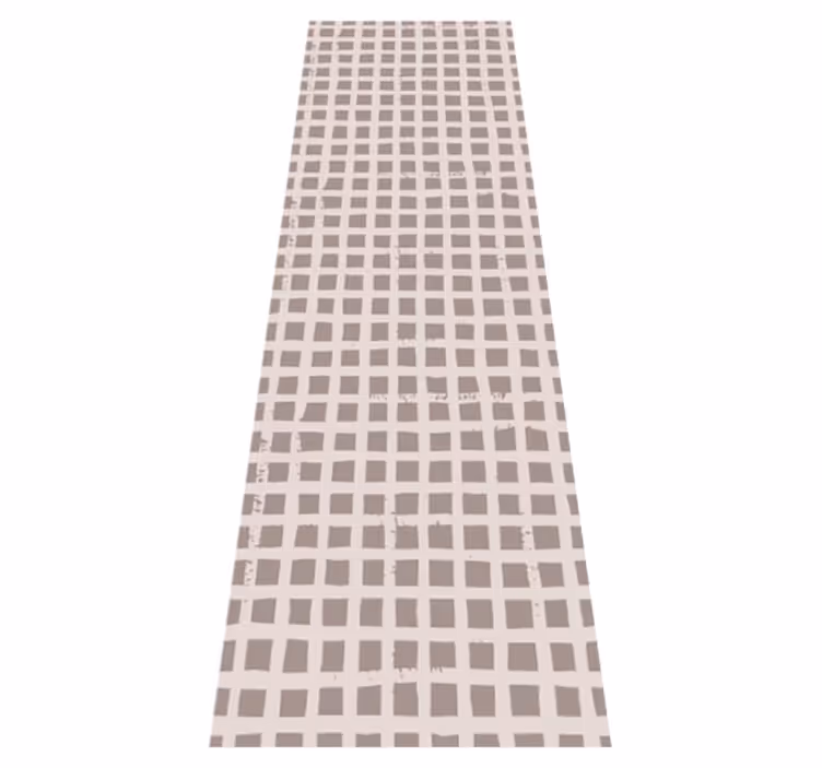 Scandinavian vinyl rug in checked pattern on warm brown - TenStickers