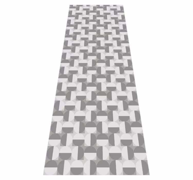 Scandinavian vinyl rug with gray circle pattern - TenStickers