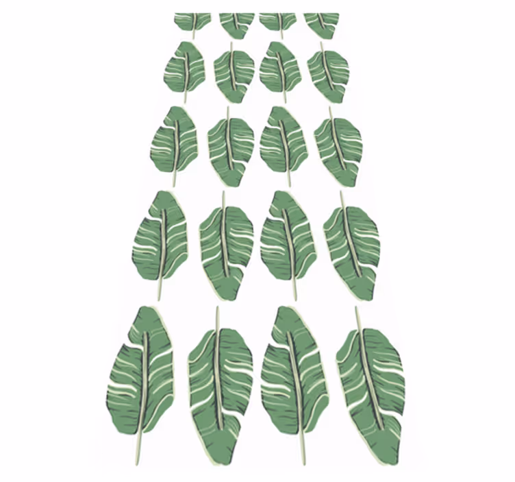 Scandinavian vinyl rug with nordic green leaf design - TenStickers