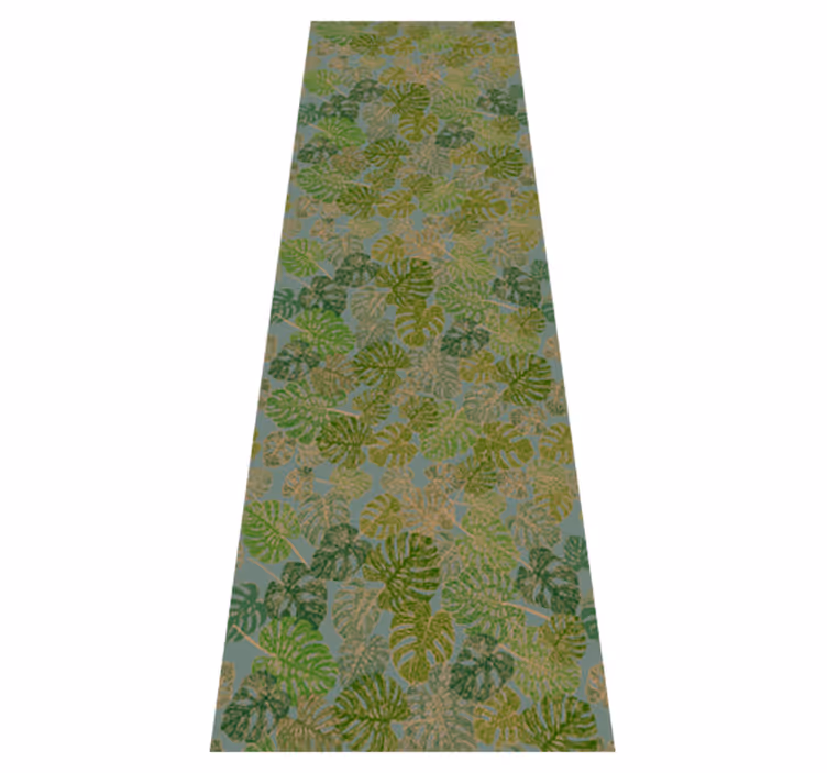 Scandinavian vinyl rug with japandi minimalist leaves - TenStickers