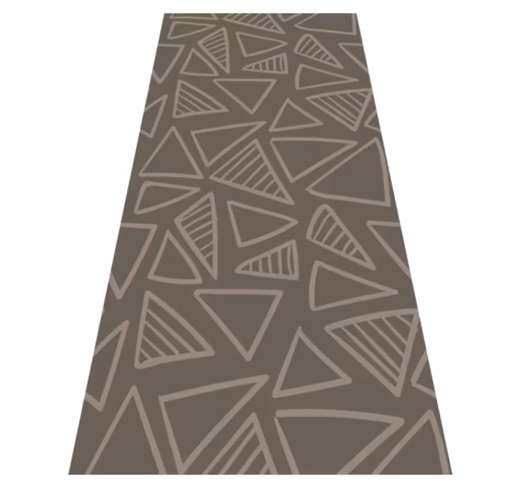 Scandinavian vinyl rug with brown triangle stripes - TenStickers