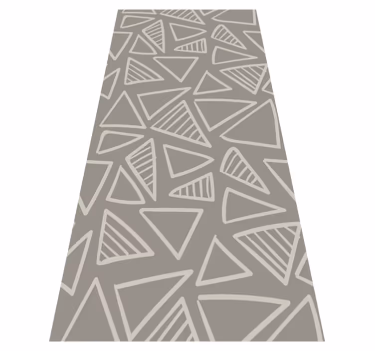 Scandinavian vinyl rug in gray triangle stripes - TenStickers