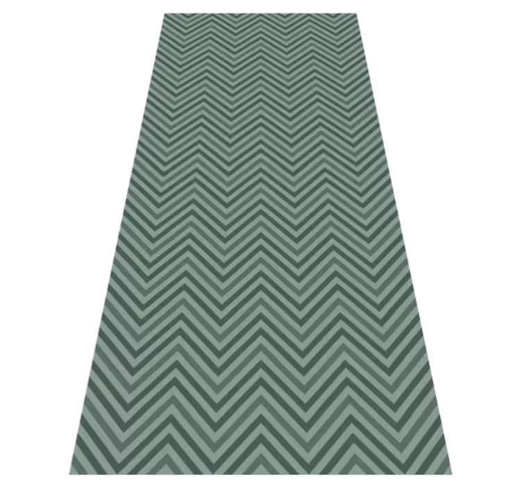 Scandinavian vinyl rug in green herringbone pattern - TenStickers
