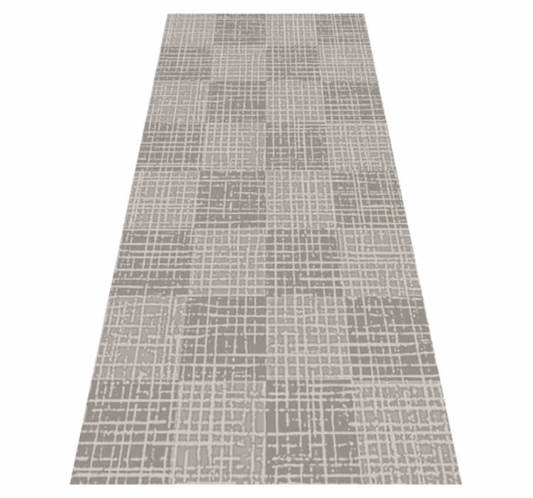 Scandinavian vinyl rug in ash gray square pattern - TenStickers