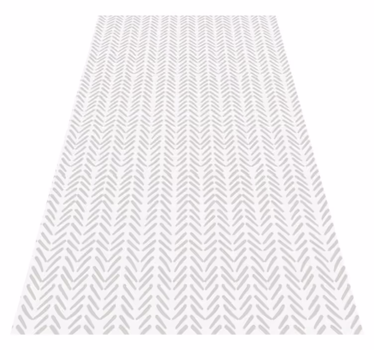 Scandinavian vinyl rug in grey zigzag abstract lines - TenStickers