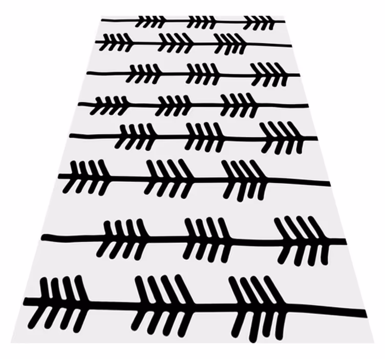 Scandinavian vinyl rug black abstract arrows design - TenStickers