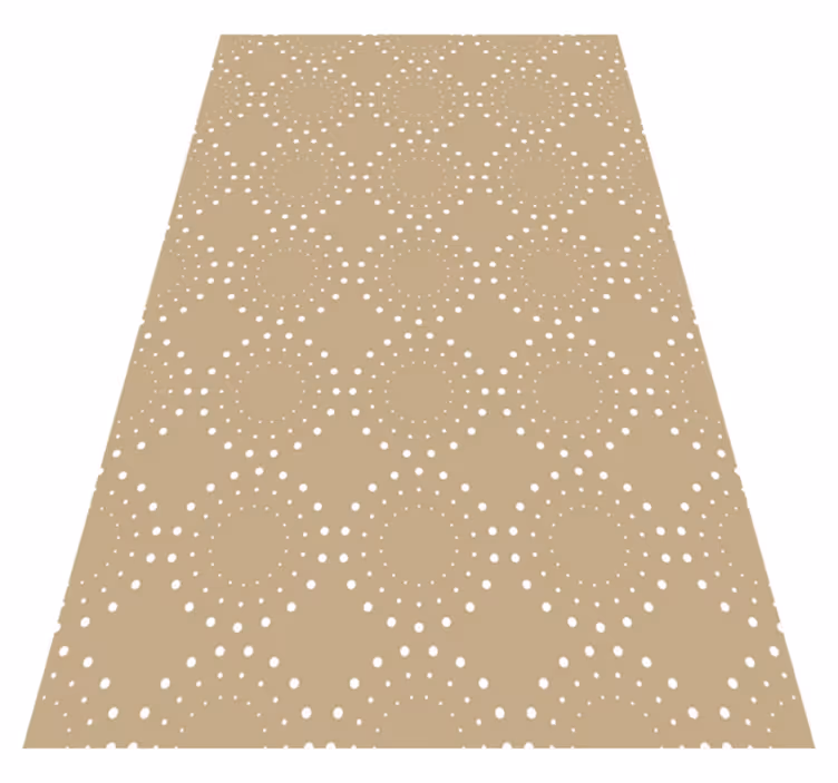 Scandinavian vinyl rug light beige with white circles - TenStickers