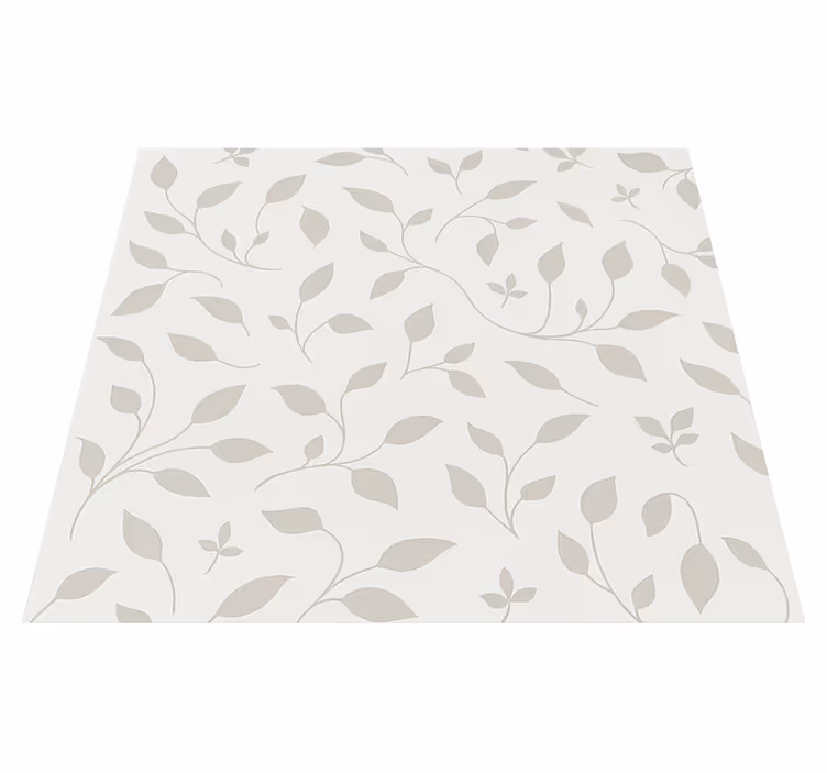 Scandinavian vinyl rug with calming leaf design - TenStickers