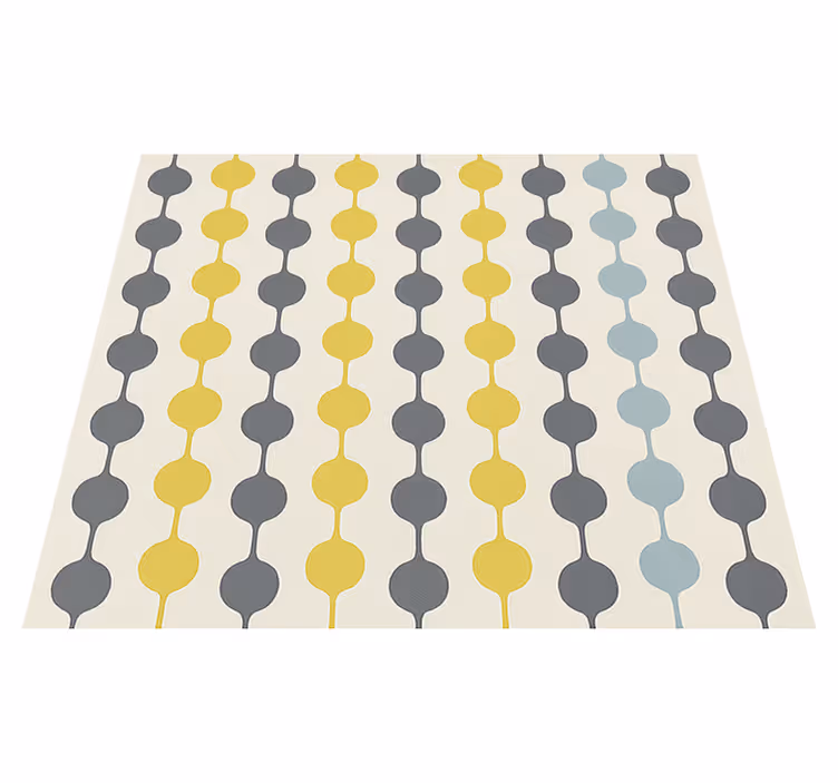 Scandinavian vinyl rug with colorful hanging circles - TenStickers