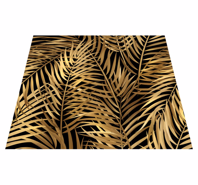 Nature vinyl rug golden leaves - TenStickers