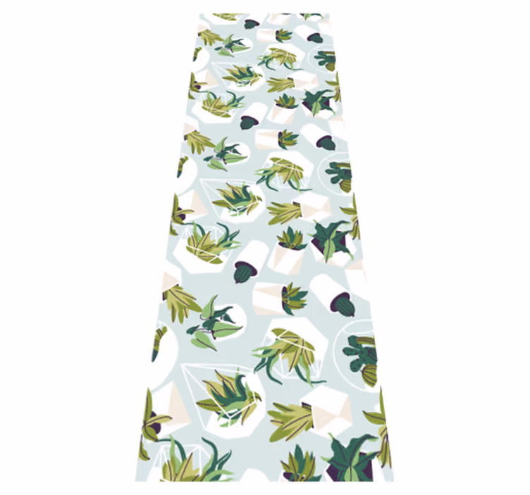 Nature vinyl rug green cactus design - TenStickers