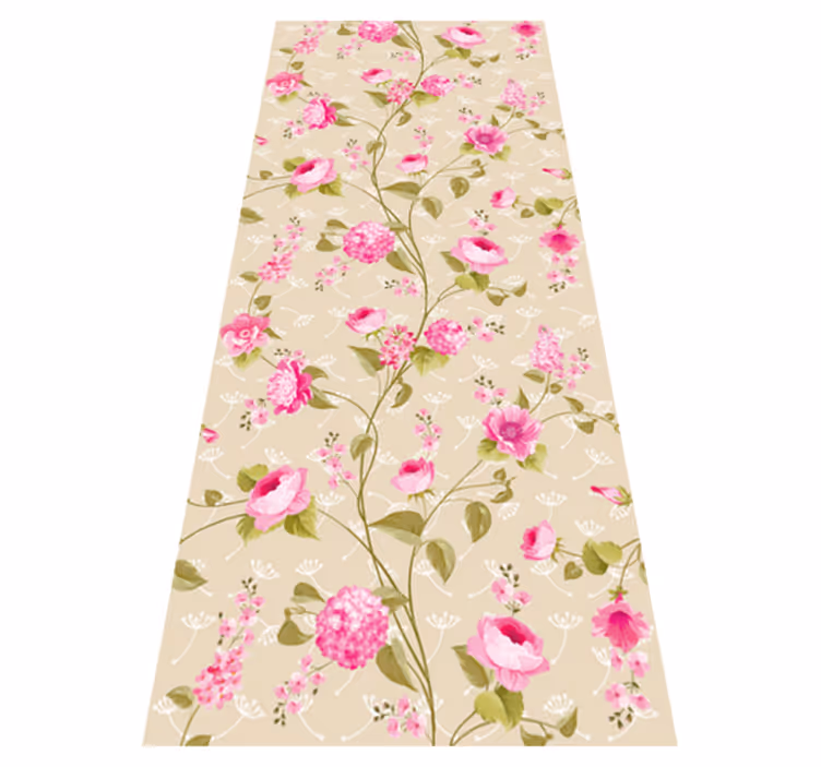 Nature vinyl rug vintage floral print - TenStickers