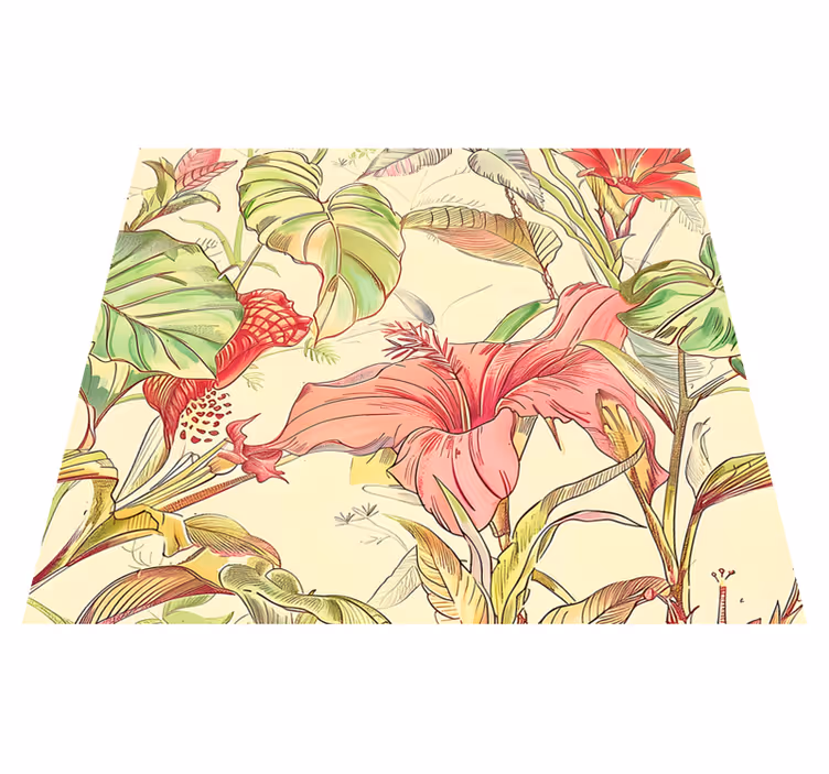 Nature vinyl rug with english floral design - TenStickers