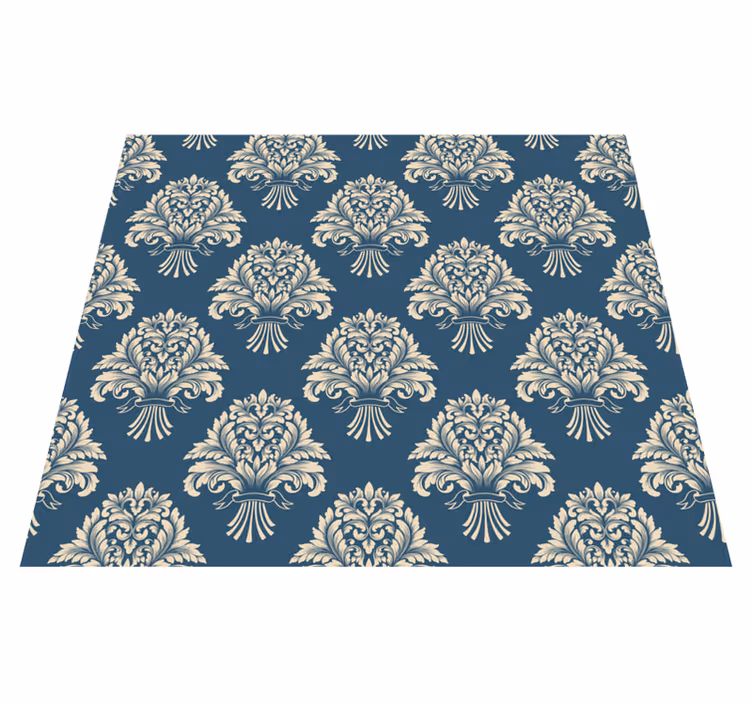 Vintage vinyl rug with baroque floral design - TenStickers