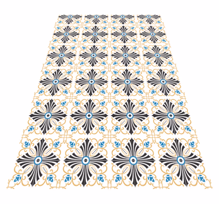 Vintage vinyl rug with retro cross spiral design - TenStickers