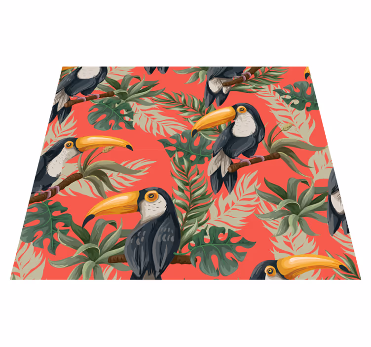 Animal vinyl rug toucans tropical wallpaper - TenStickers