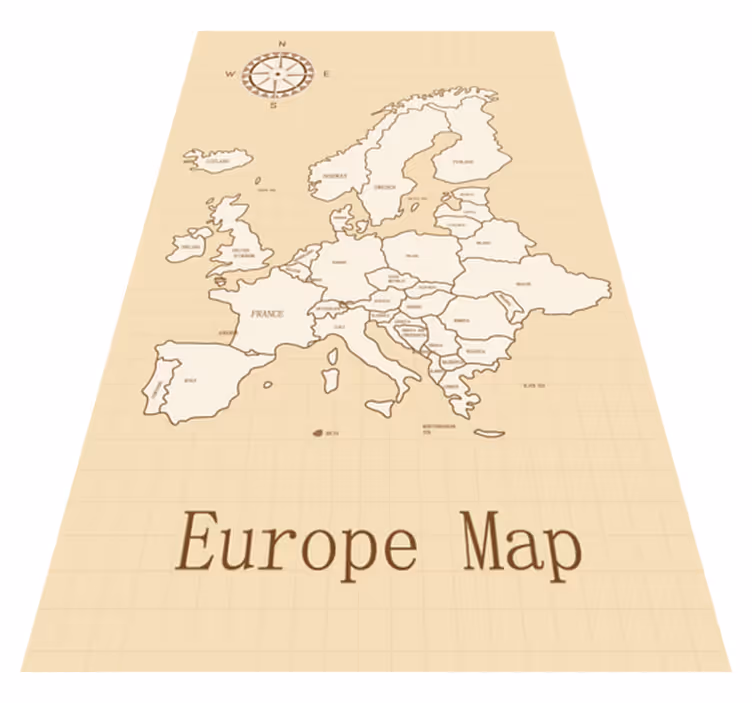 Vintage europe world map vinyl rug - TenStickers