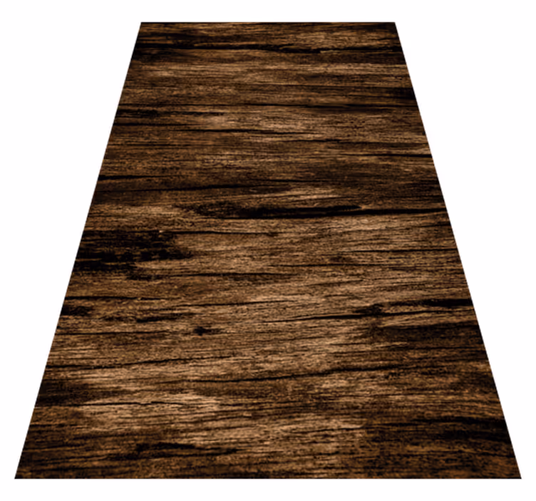 Striped dark brown texture vinyl rug - TenStickers