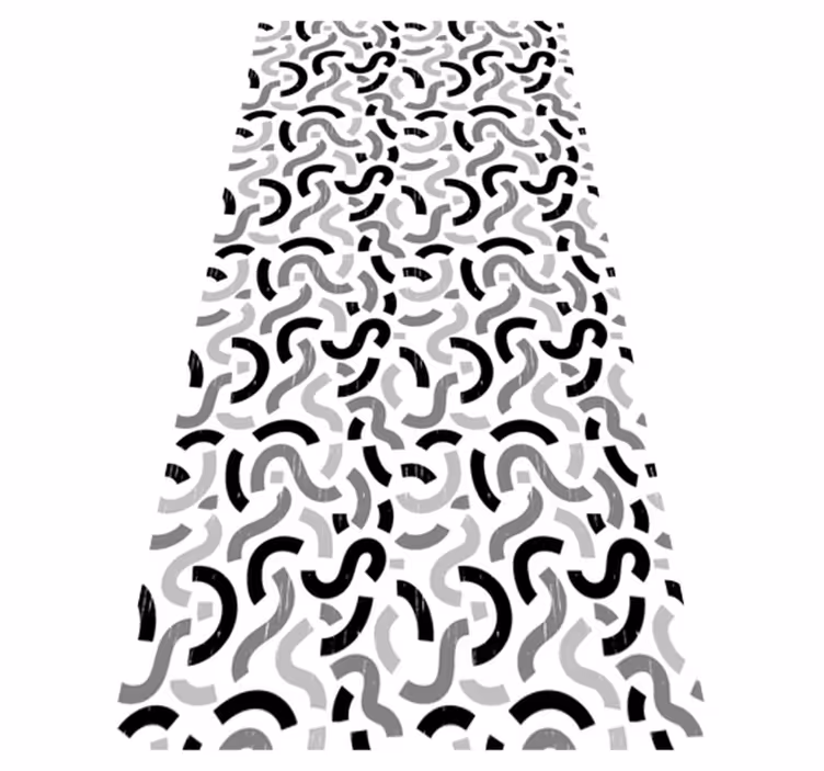 Texture vinyl rug in black and white shapes pattern - TenStickers
