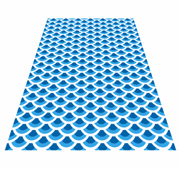 Texture vinyl rug with blue scales pattern - TenStickers