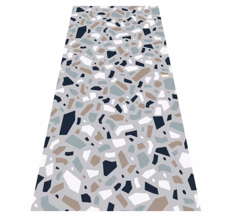 Texture vinyl rug in neutral terrazzo colors - TenStickers
