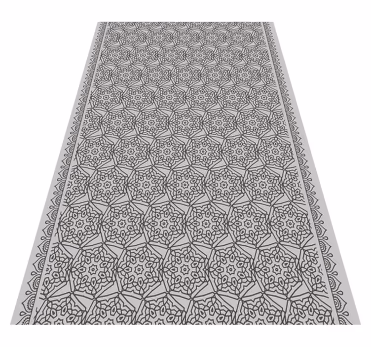 Texture vinyl rug in abstract arabic tile design - TenStickers