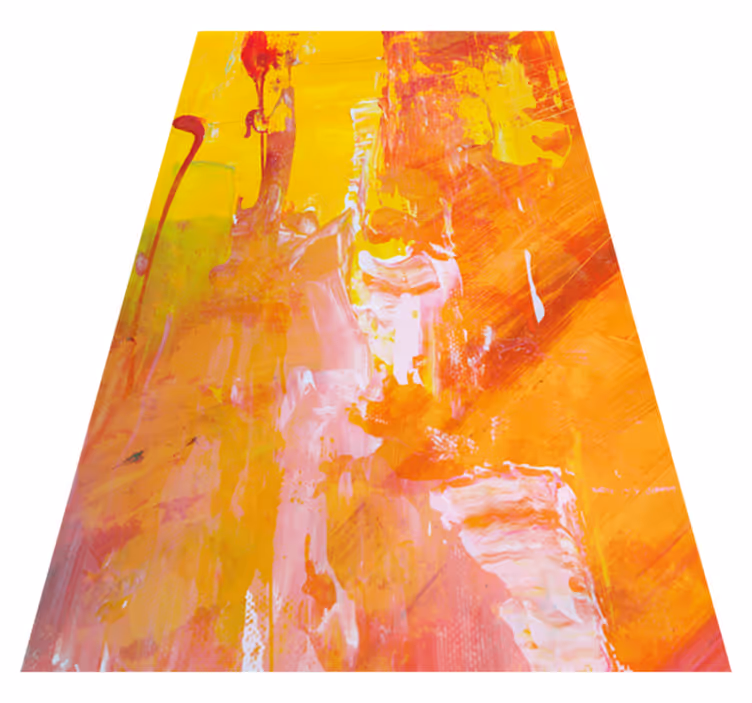 Texture vinyl rug in vibrant orange abstract design - TenStickers