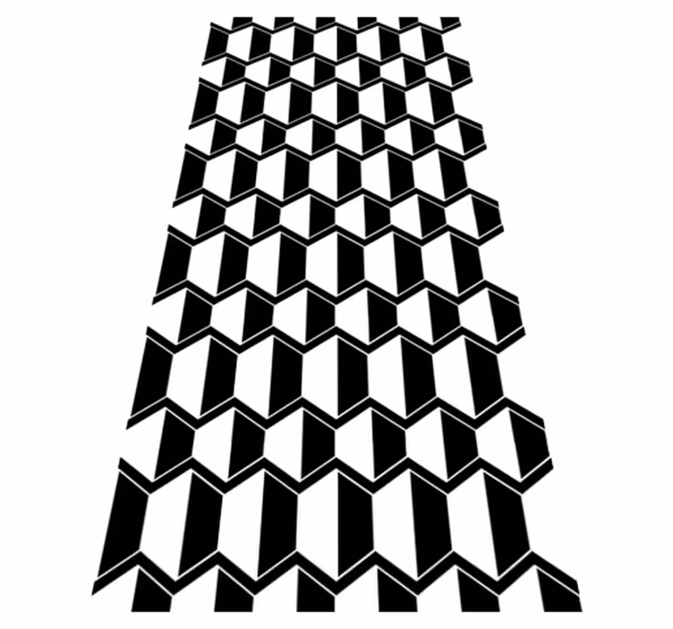 Texture vinyl rug in cosmopolitan black and white hexagons - TenStickers