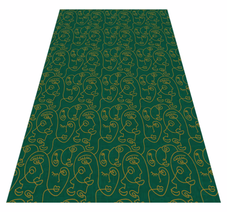 Texture vinyl rug of abstract green women - TenStickers