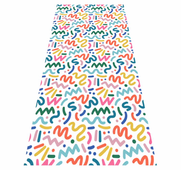 Texture vinyl rug with colorful abstract shapes - TenStickers