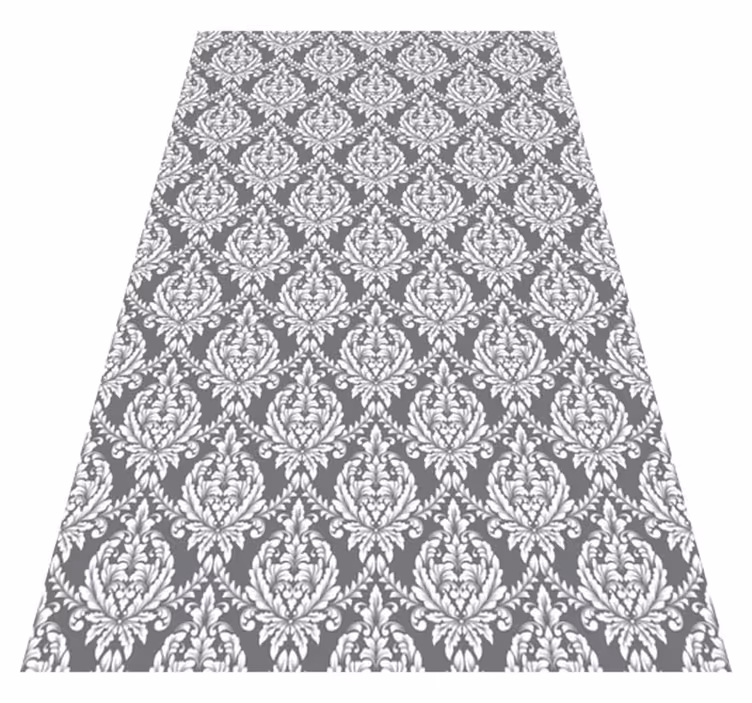 Texture vinyl rug grey damask design - TenStickers