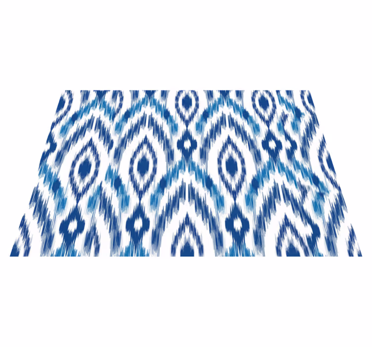 Texture vinyl rug blue ikat design - TenStickers