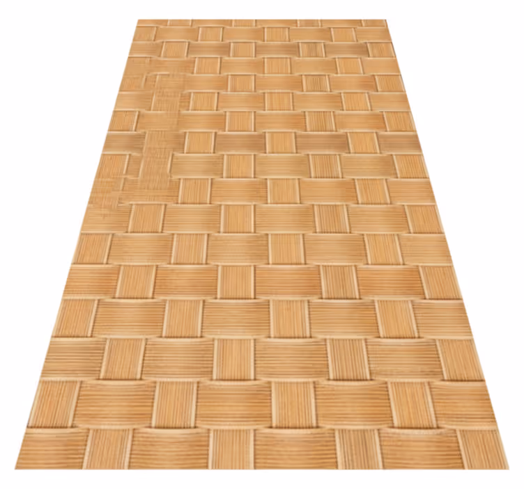 Texture vinyl rug natural wicker grid design - TenStickers
