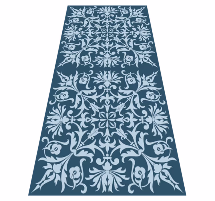 Vintage vinyl rug french provincial blue design - TenStickers
