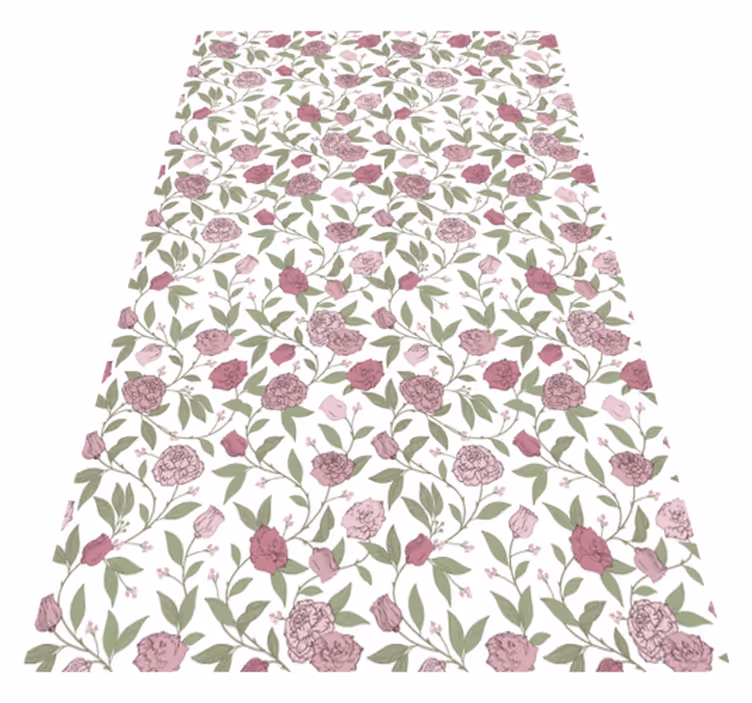 Vintage vinyl rug with pale pink vintage roses - TenStickers