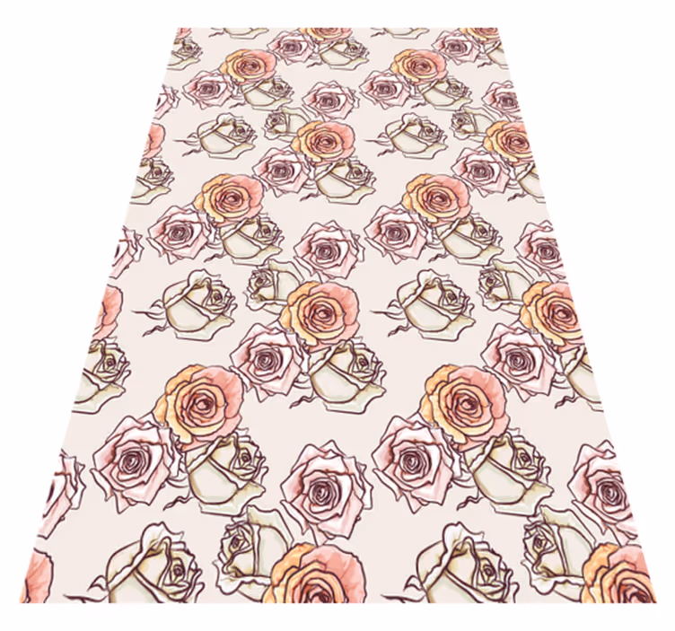 Vintage vinyl rug with english roses pattern - TenStickers