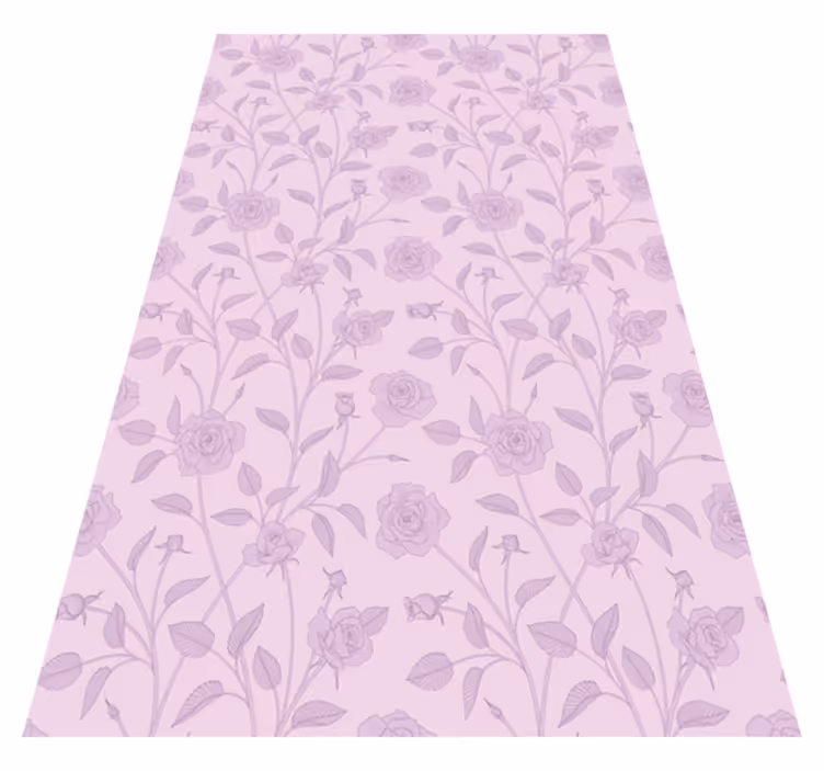 Vintage vinyl rug with purple rose oil painting - TenStickers