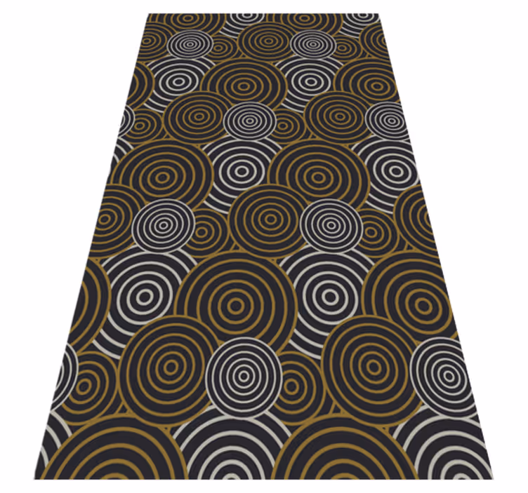Vintage vinyl rug with circular line patterns - TenStickers