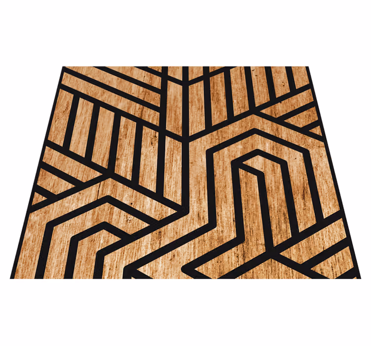 Texture vinyl rug wooden geometry design - TenStickers