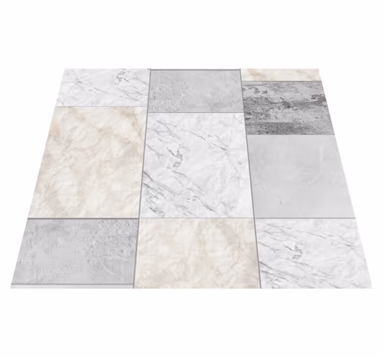 Texture vinyl rug with tile squares design - TenStickers