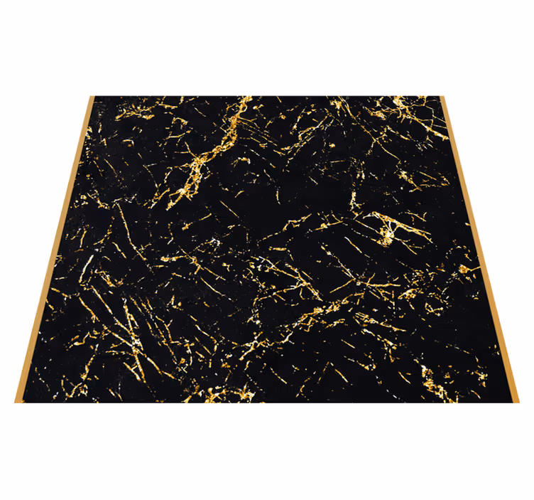 Black and gold marble texture vinyl rug - TenStickers