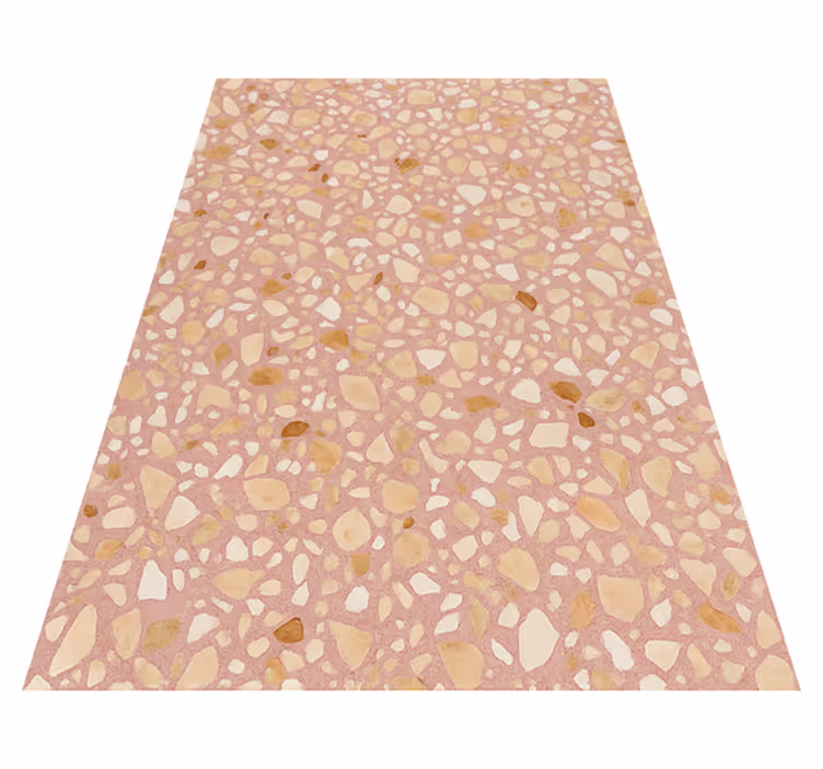 Texture vinyl rug rose earth terrazzo - TenStickers
